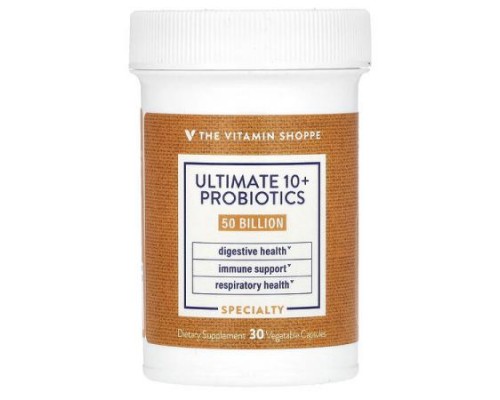 The Vitamin Shoppe, Ultimate 10+ Probiotics, 50 Billion CFU, 30 Vegetable Capsules