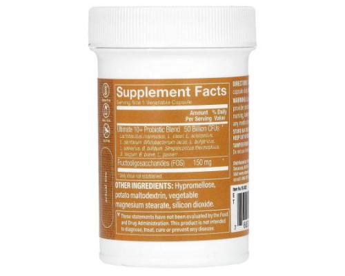 The Vitamin Shoppe, Ultimate 10+ Probiotics, 50 Billion CFU, 30 Vegetable Capsules