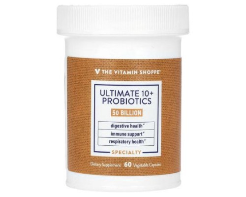 The Vitamin Shoppe, Ultimate 10+ Probiotics, 50 Billion CFU, 60 Vegetable Capsules