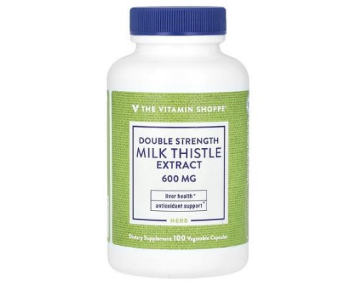 The Vitamin Shoppe, Double Strength Milk Thistle Extract, 600 mg, 100 Vegetable Capsules