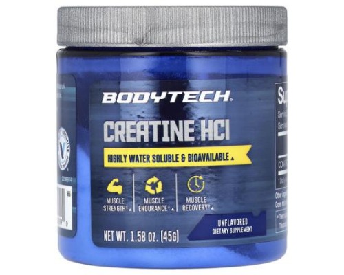 BodyTech, Creatine HCl, Unflavored, 1.58 oz (45 g) BodyTech, Creatine HCl, Unflavored, 1.58 oz (45 g)