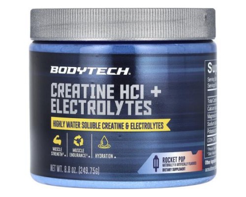BodyTech, Creatine HCl + Electrolytes, Rocket Pop, 8.8 oz (249.75 g) BodyTech, Creatine HCl + Electrolytes, Rocket Pop, 8.8 oz (249.75 g)