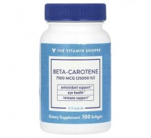 The Vitamin Shoppe, Beta-Carotene , 7,500 mcg (25,000 IU), 100 Softgels