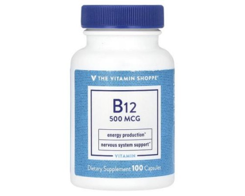 The Vitamin Shoppe, B12, 500 mcg, 100 Capsules