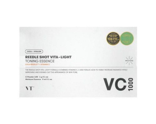 VT Cosmetics, Reedle Shot Vita-Light, Toning Essence, 2 Piece Kit