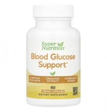 Super Nutrition, Blood Glucose Support with Chromium Picolinate, Cinnamon, Fenugreek, and Grape Extracts, 60 Veggie Capsules