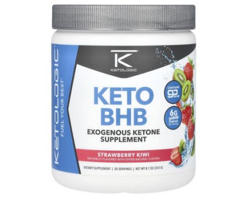 KetoLogic, Keto BHB, Strawberry Kiwi, 8.7 oz (243 g) KetoLogic, Keto BHB, Strawberry Kiwi, 8.7 oz (243 g)