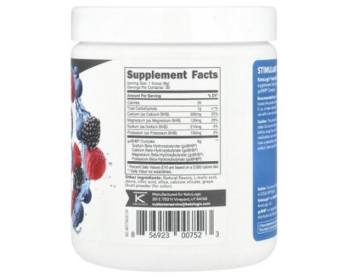 KetoLogic, Keto BHB, Mixed Berry, 8.8 oz (246 g) KetoLogic, Keto BHB, Mixed Berry, 8.8 oz (246 g)