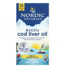 Nordic Naturals, Arctic Cod Liver Oil, Lemon, 180 Soft Gels