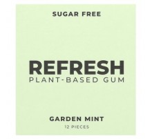 Refresh Gum, Plant-Based Gum, Garden Mint, 12 Pieces