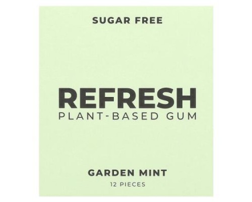 Refresh Gum, Plant-Based Gum, Garden Mint, 12 Pieces Refresh Gum, Plant-Based Gum, Garden Mint, 12 Pieces