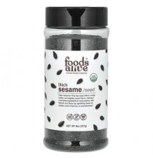 Foods Alive, Organic Black Sesame Seed Shaker Jar, 8 oz (227 g)
