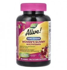 Nature's Way, Alive! Women's Gummy Multivitamin, Zero Sugar, Strawberry, 50 Gummies