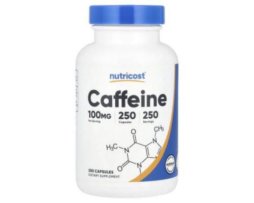 Nutricost, Caffeine, 100 mg, 250 Capsules