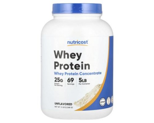 Nutricost, Whey Protein Concentrate, Unflavored, 5 lb (2,268 g)