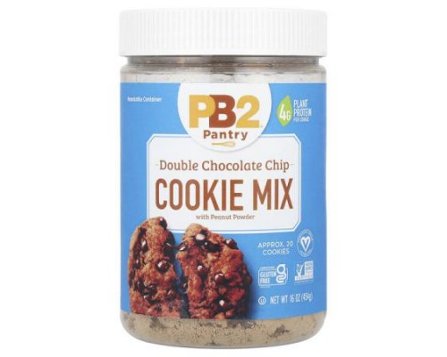 PB2 Foods, Double Chocolate Chip Cookie Mix with Peanut Powder, 16 oz (454 g) PB2 Foods, Double Chocolate Chip Cookie Mix with Peanut Powder, 16 oz (454 g)