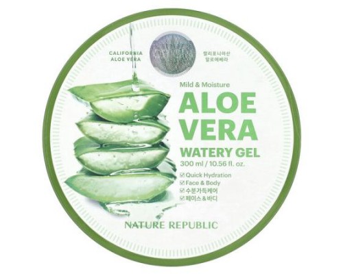 Nature Republic, Mild & Moisture, Aloe Vera Watery Gel, 10.56 fl oz (300 ml) Nature Republic, Mild & Moisture, Aloe Vera Watery Gel, 10.56 fl oz (300 ml)