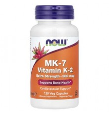 NOW Foods, MK-7, Vitamin K-2, Extra Strength, 300 mcg, 120 Veg Capsules