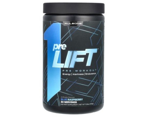 Rule One Proteins, preLIFT, Pre-Workout, Blue Raspberry, 15.9 oz (450 g) Rule One Proteins, preLIFT, Pre-Workout, Blue Raspberry, 15.9 oz (450 g)