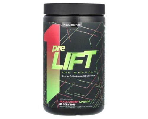 Rule One Proteins, preLIFT, Pre-Workout, Black Cherry Limeade, 15.3 oz (435 g)