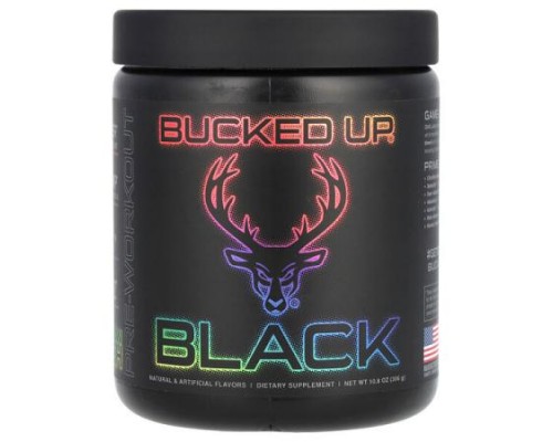 Bucked Up, Black, Pre-Workout, Rainbow Rush, 10.8 oz (306 g) Bucked Up, Black, Pre-Workout, Rainbow Rush, 10.8 oz (306 g)