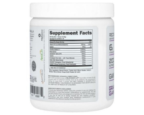 Bucked Up, Pre-Workout, Non-Stimulant, Grape Gainz, 11.53 oz (327 g) Bucked Up, Pre-Workout, Non-Stimulant, Grape Gainz, 11.53 oz (327 g)