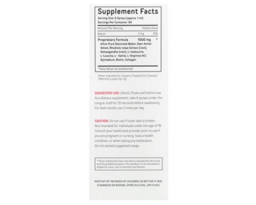 Bucked Up, Deer Antler Velvet Extract Spray, Women, 2 fl oz (60 ml) Bucked Up, Deer Antler Velvet Extract Spray, Women, 2 fl oz (60 ml)