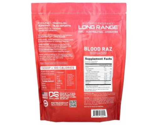 Bucked Up, Long Range, Blood Raz, 56.4 oz (1,600 g)