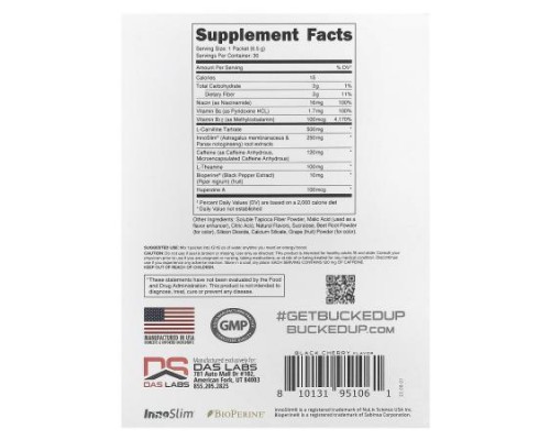 Bucked Up, Babe, Boost, Black Cherry, 30 Packets, 0.2 oz (6.5 g) Each Bucked Up, Babe, Boost, Black Cherry, 30 Packets, 0.2 oz (6.5 g) Each