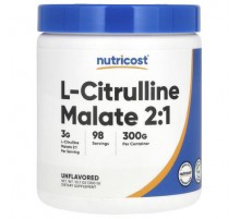 Nutricost, L-Citrulline Malate 2:1, Unflavored, 10.7 oz (300 g)