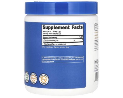 Nutricost, L-Citrulline Malate 2:1, Unflavored, 10.7 oz (300 g) Nutricost, L-Citrulline Malate 2:1, Unflavored, 10.7 oz (300 g)
