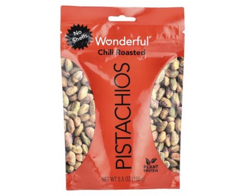 Wonderful Pistachios, Chili Roasted, No Shells, 5.5 oz (155 g)
