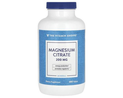 The Vitamin Shoppe, Magnesium Citrate, 200 mg, 300 Tablets