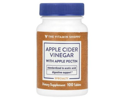 The Vitamin Shoppe, Apple Cider Vinegar With Apple Pectin, 100 Tablets