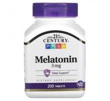21st Century, Melatonin, 3 mg, 200 Tablets