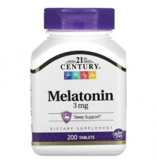 21st Century, Melatonin, 3 mg, 200 Tablets