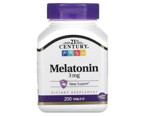 21st Century, Melatonin, 3 mg, 200 Tablets 21st Century, Melatonin, 3 mg, 200 Tablets