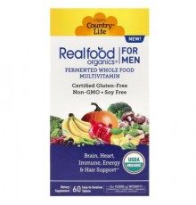 Country Life, Realfood Organics, Multivitamin For Men, 60 Easy-to-Swallow Tablets