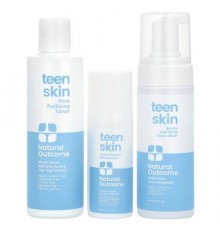 Natural Outcome, Teen Skin, Everyday Face Kit, 3 Piece Kit