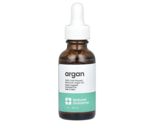 Natural Outcome, 100% Cold Pressed Morrocan Argan Oil, 1 oz (30 ml) Natural Outcome, 100% Cold Pressed Morrocan Argan Oil, 1 oz (30 ml)