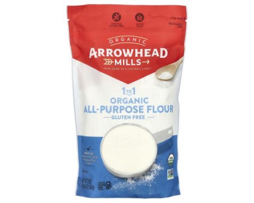 Arrowhead Mills, 1 To 1 Organic All-Purpose Flour, Gluten Free, 20 oz (567 g) Arrowhead Mills, 1 To 1 Organic All-Purpose Flour, Gluten Free, 20 oz (567 g)