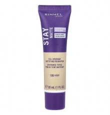 Rimmel London, Stay Matte, Full Coverage Mattifying Foundation, 100 Ivory, 1 fl oz (30 ml)