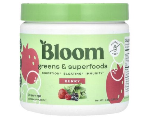 Bloom, Greens & Superfoods, Berry, 5.8 oz (163.2 g) Bloom, Greens & Superfoods, Berry, 5.8 oz (163.2 g)