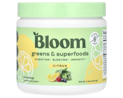 Bloom, Greens & Superfoods, Citrus, 5.8 oz (164.4 g) Bloom, Greens & Superfoods, Citrus, 5.8 oz (164.4 g)