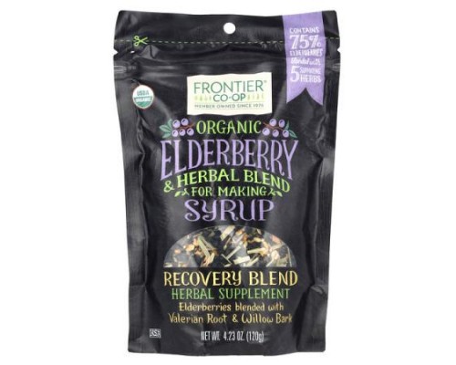 Frontier Co-op, Organic Elderberry & Herbal Blend For Syrup, 4.23 oz (120 g)