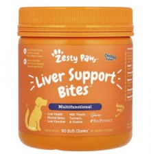 Zesty Paws, Liver Support Bites, For Dogs, All Ages, Chicken, 90 Soft Chews, 11.1 oz (315 g)