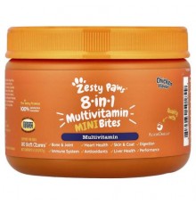Zesty Paws, 8-in-1 Multivitamin Mini Bites, For Dogs, Chicken, 90 Soft Chews, 5.5 oz (157 g)