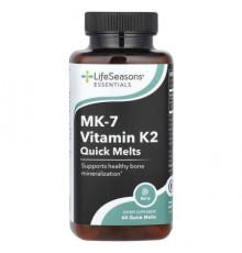 LifeSeasons, Essential, MK-7 Vitamin K2 , Quick Melts, Berry, 60 Quick Melts (100 mcg per Melt)