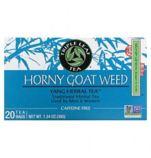 Triple Leaf Tea, Horny Goat Weed, Caffeine Free, 20 Tea Bags, 1.34 oz (38 g)