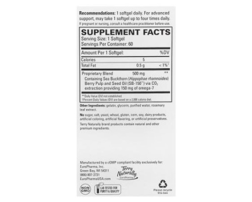 Terry Naturally, Omega-7 Dry Eye Relief , 60 Softgels